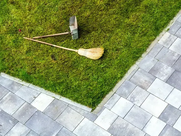 front yard design by landscape architect in Houghton Kirkland with stone walkway and native plants